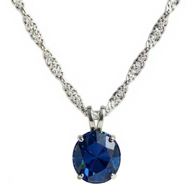 Classic Blue Cremation Diamond Necklace