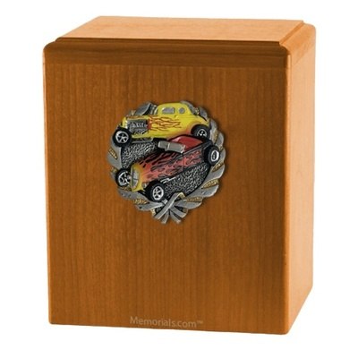 Classic Car Oak Cremation Urn