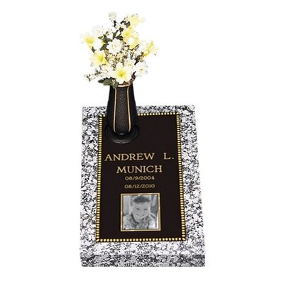 Classic Child Bronze Grave Marker With Photo