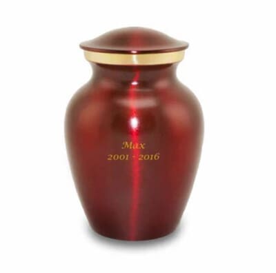 Classic Red Medium Memorial Pet Urn