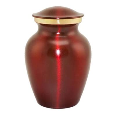 Classic Red Memorial Pet Urn