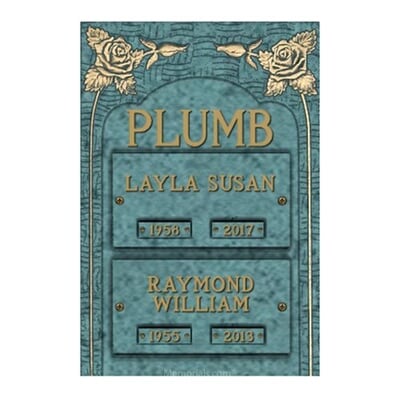 Classic Rose Cremation Bronze Plaque 11.5 x 17