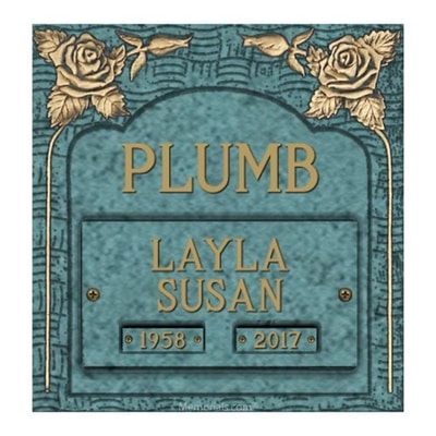 Classic Rose Cremation Bronze Plaques