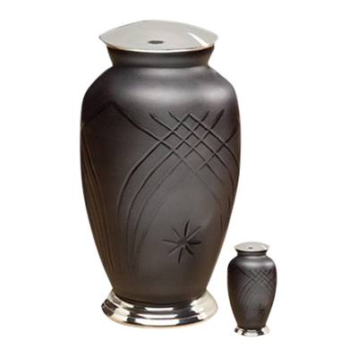 Slate Black Glass Pet Urn