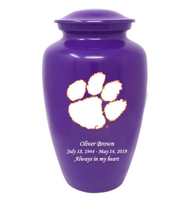 Clemson University Tigers Purple Cremation Urn