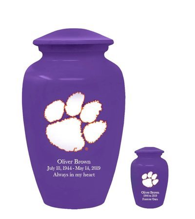 Clemson University Tigers Purple Cremation Urns