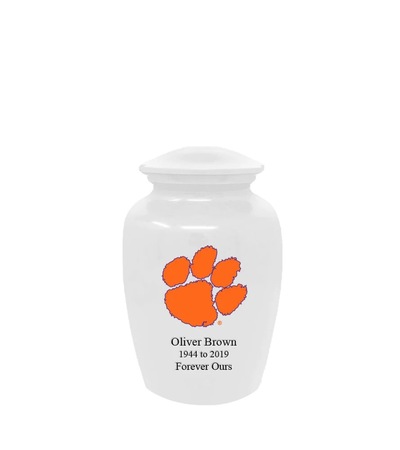 Clemson University Tigers White Keepsake Urn