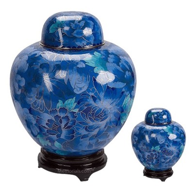 Blue Copper Cloisonne Cremation Urns