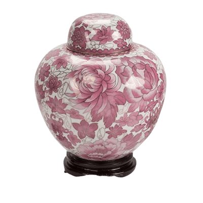 Rose Copper Cloisonne Cremation Urn