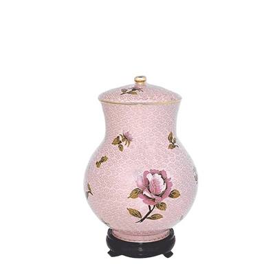 Blissful Rose Medium Cloisonne Urn