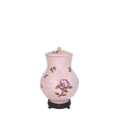 Blissful Rose Small Cloisonne Urn