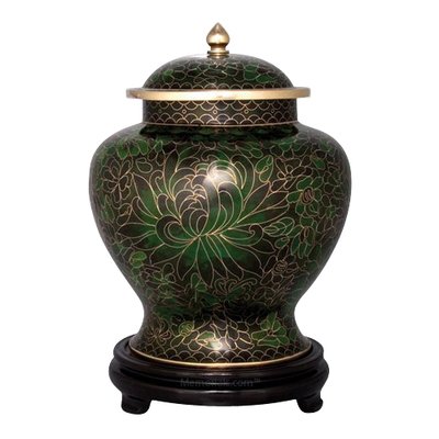 Emerald Green Large Cloisonne Urn