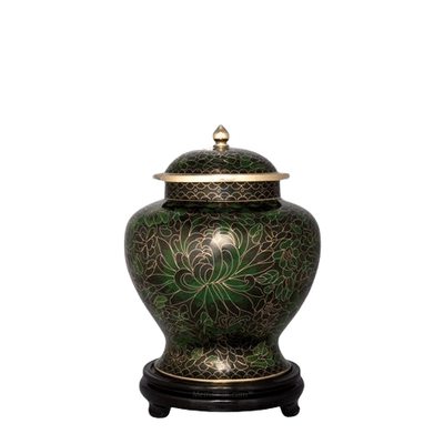 Emerald Green Medium Cloisonne Urn