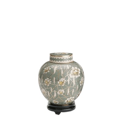 Pear Blossom Small Cloisonne Urn