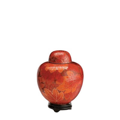 Fall Leaf Small Cloisonne Urn