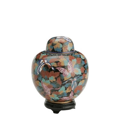 Butterflies Medium Cloisonne Urn