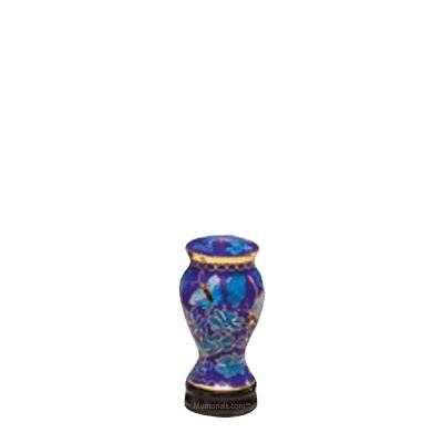 Indigo Butterfly Mini Cloisonne Urn