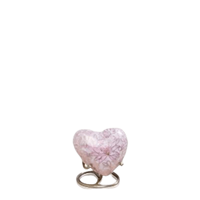 Rose Blush Cloisonne Heart Urn