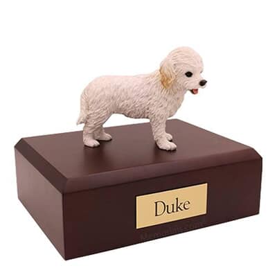 Cockapoo White Large Dog Urn