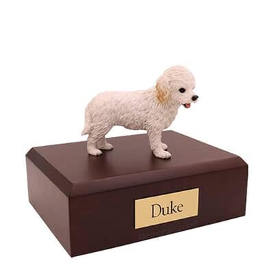 Cockapoo White Medium Dog Urn
