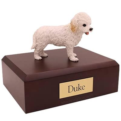 Cockapoo White X Large Dog Urn