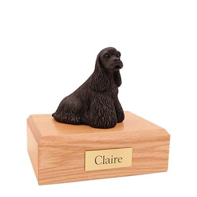 Cocker Spaniel Bronze Sitting Medium Dog Urn