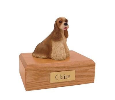 Cocker Spaniel Buff Sitting X Large Dog Urn