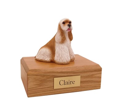 Cocker Spaniel Buff White Dog Urns