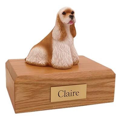 Cocker Spaniel Buff White Dog Urns