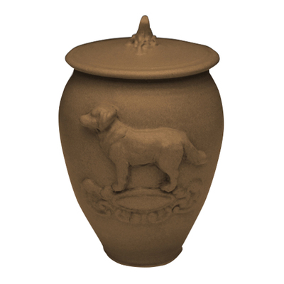 Doggy Moss Black Ceramic Cremation Urn