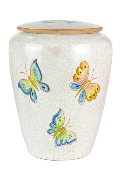 Colorful Butterfly Ceramic Cremation Urn