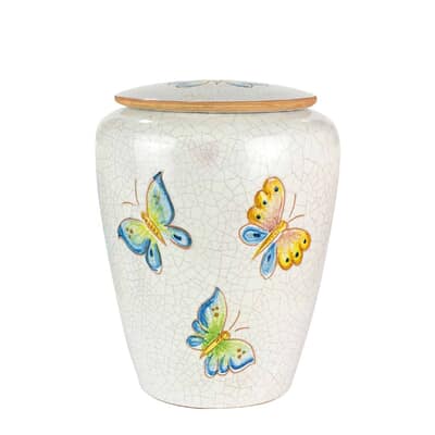 Colorful Butterfly Small Ceramic Cremation Urn
