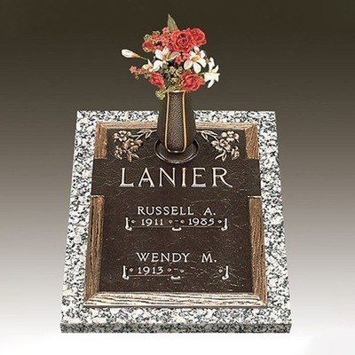 Companion Dogwood Deep Bronze Headstone 16 x 24