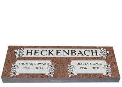 Companion Granite Headstones For Two 42 x 12