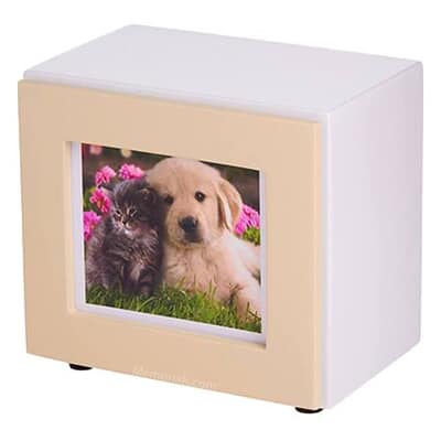 Cream Large Photo Pet Urn