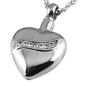 Crystal Swirl Heart Cremation Jewelry