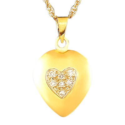Diamond Heart on Heart Keepsake Jewelry