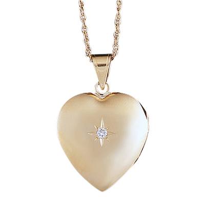 Gold Heart Locket Cremation Jewelry
