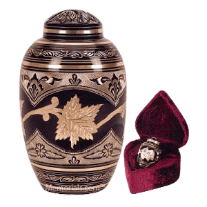 Black Toledo Leaf Cremation Urns