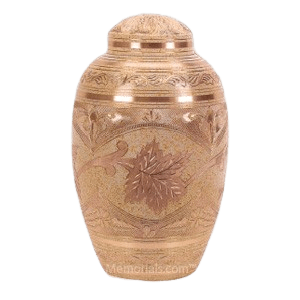 Cream Leaf Cremation Urn