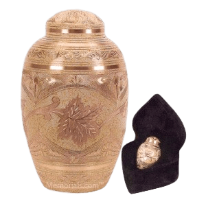 Cream Leaf Cremation Urns
