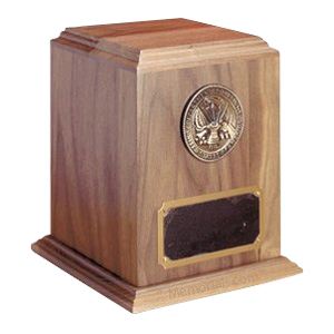 Military Oversized Walnut Cremation Urn