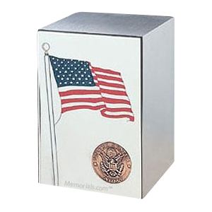 Army Stainless Steel Flag Cremation Urn