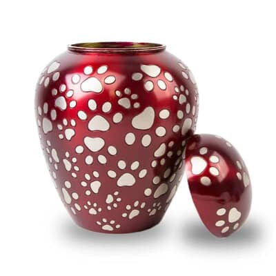 Crimson Paw Memorial Pet Urn