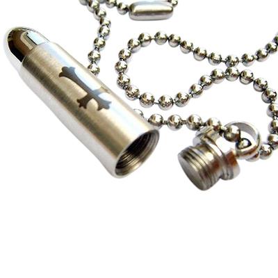 Cross Bullet Cremation Necklace