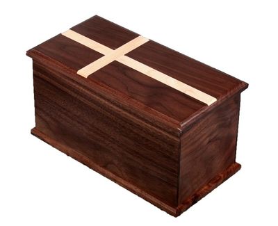 Cross Wooden Cremation Urn