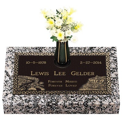 Cruising On My Motorcycle Bronze Grave Marker 24 x 14