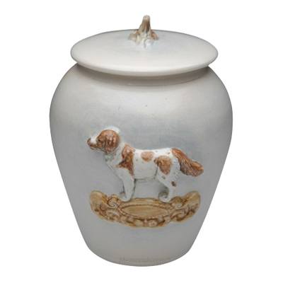 Saint Bernard Ceramic Cremation Urn