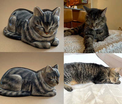 Custom Resting Cat Ceramic Urn