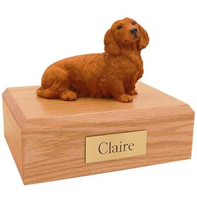 Dachshund Long Haired Brown Dog Urns